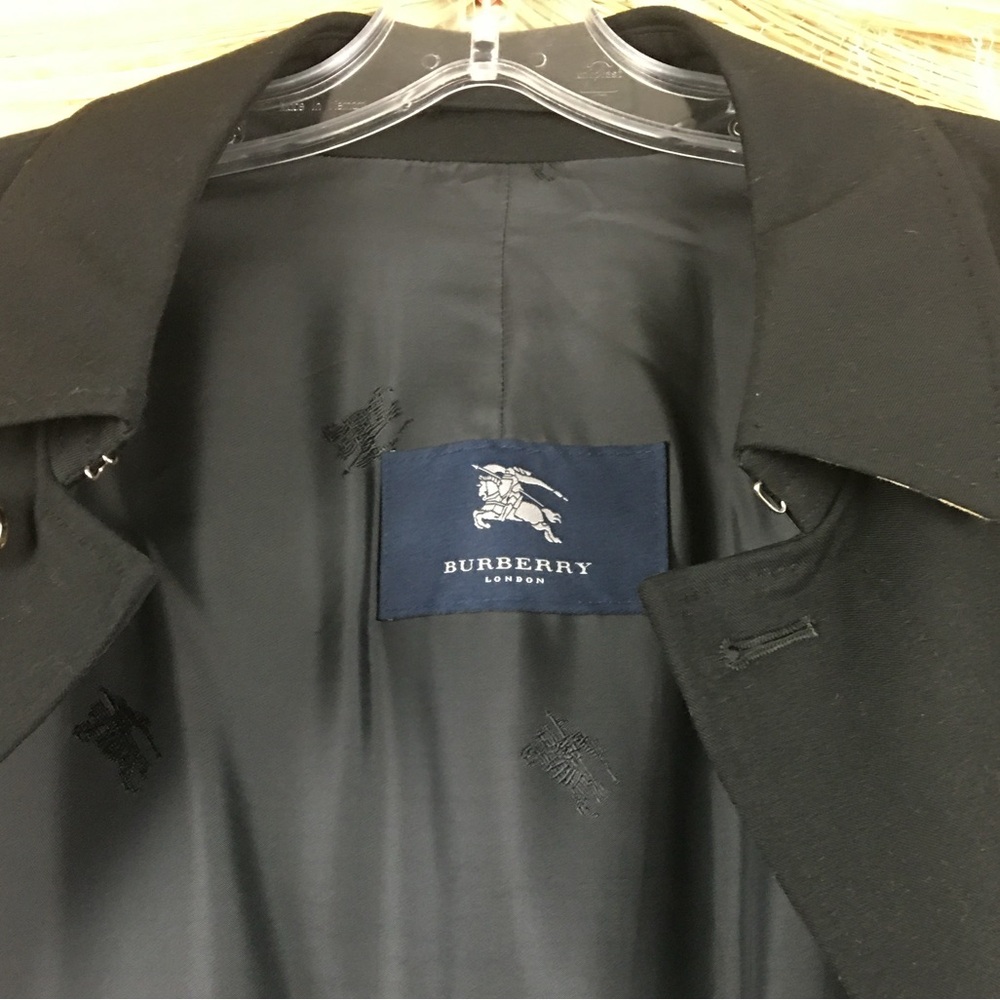 Burberry London Single Breasted Belted 100% Wool Car Trench Coat Size 40R - Picture 14 of 15